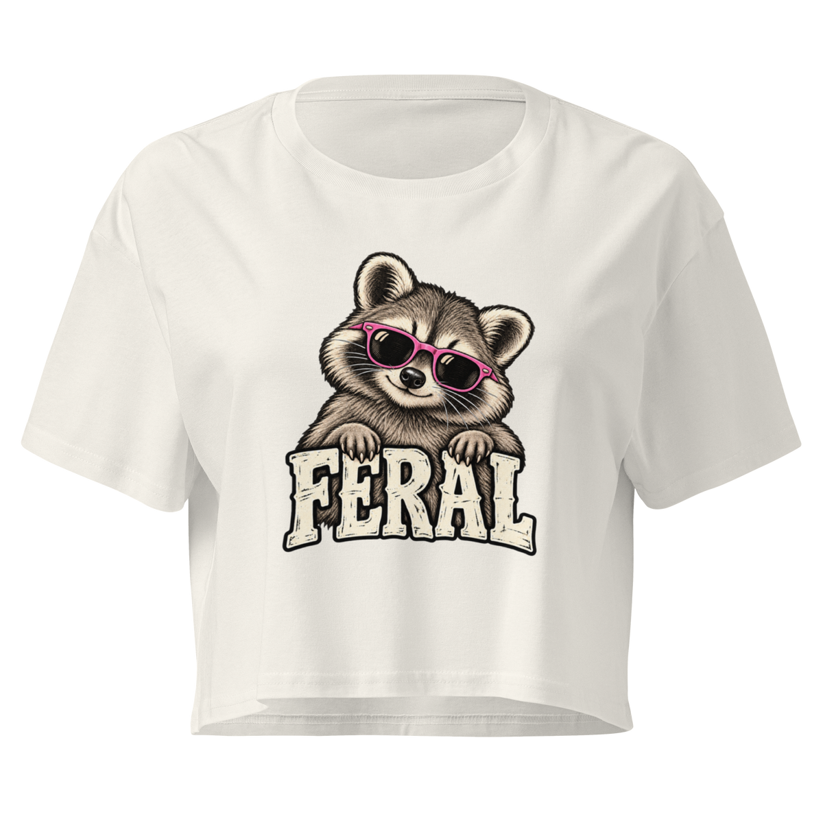 Feral Raccoon Relaxed Crop Top