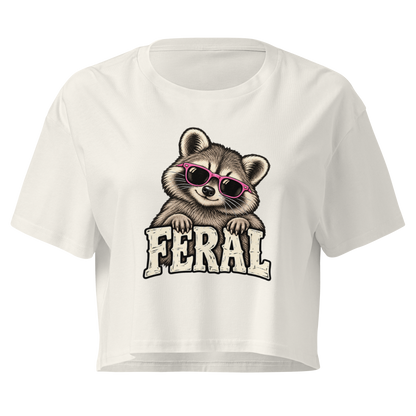 Feral Raccoon Relaxed Crop Top