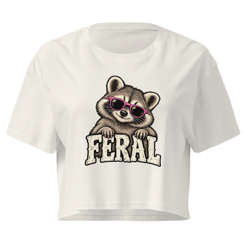 Feral Raccoon Relaxed Crop Top