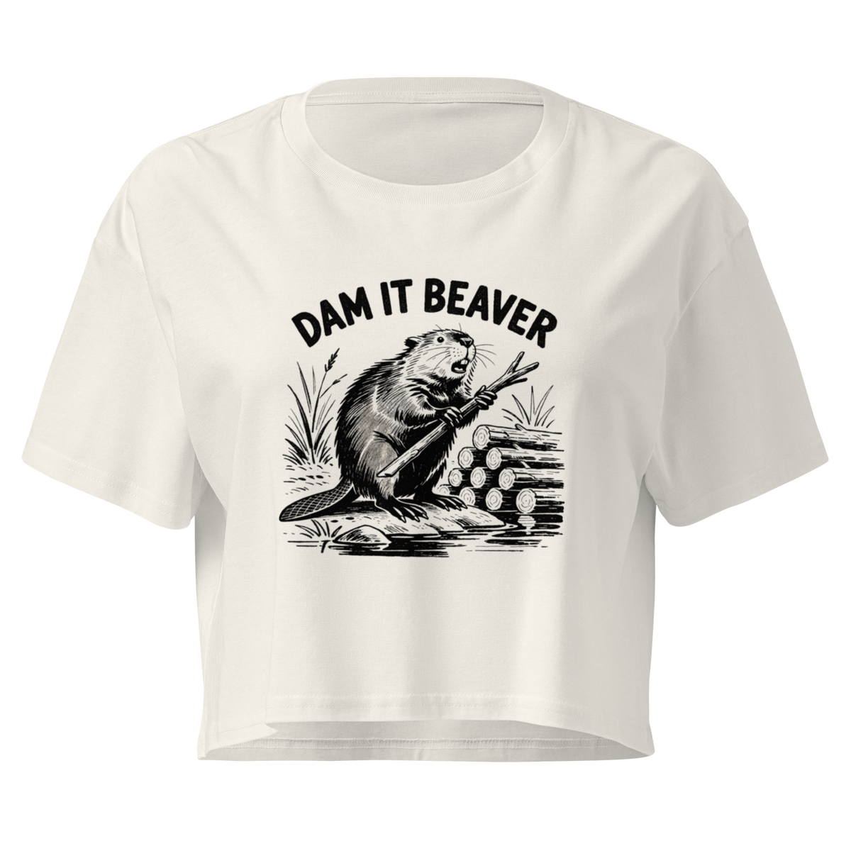Dam It Beaver Relaxed Crop Top