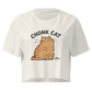 Chonk Cat Crop Top in Ecru, front