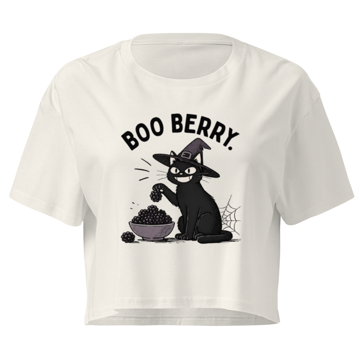 Boo Berry Crop Top in Ecru, front