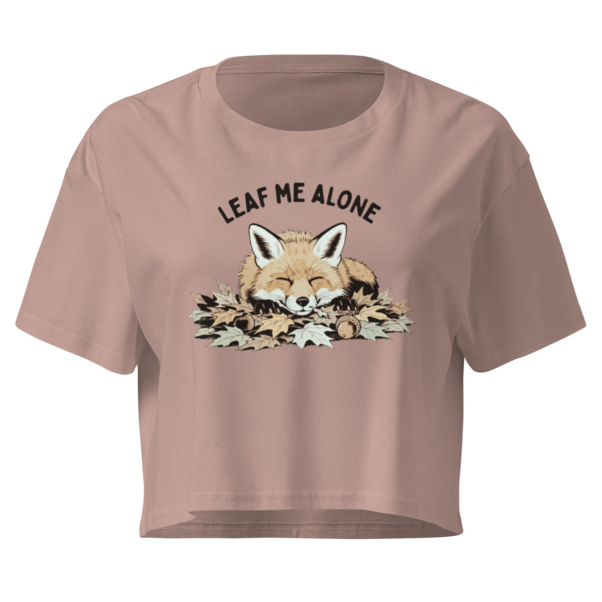 Leaf Me Alone (Fox) Relaxed Crop Top