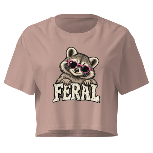 Feral Raccoon Relaxed Crop Top