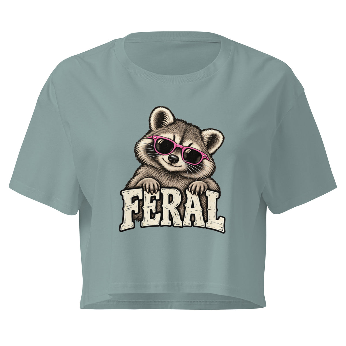 Feral Raccoon Relaxed Crop Top