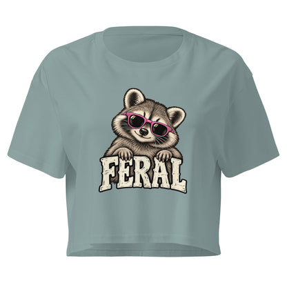 Feral Raccoon Relaxed Crop Top