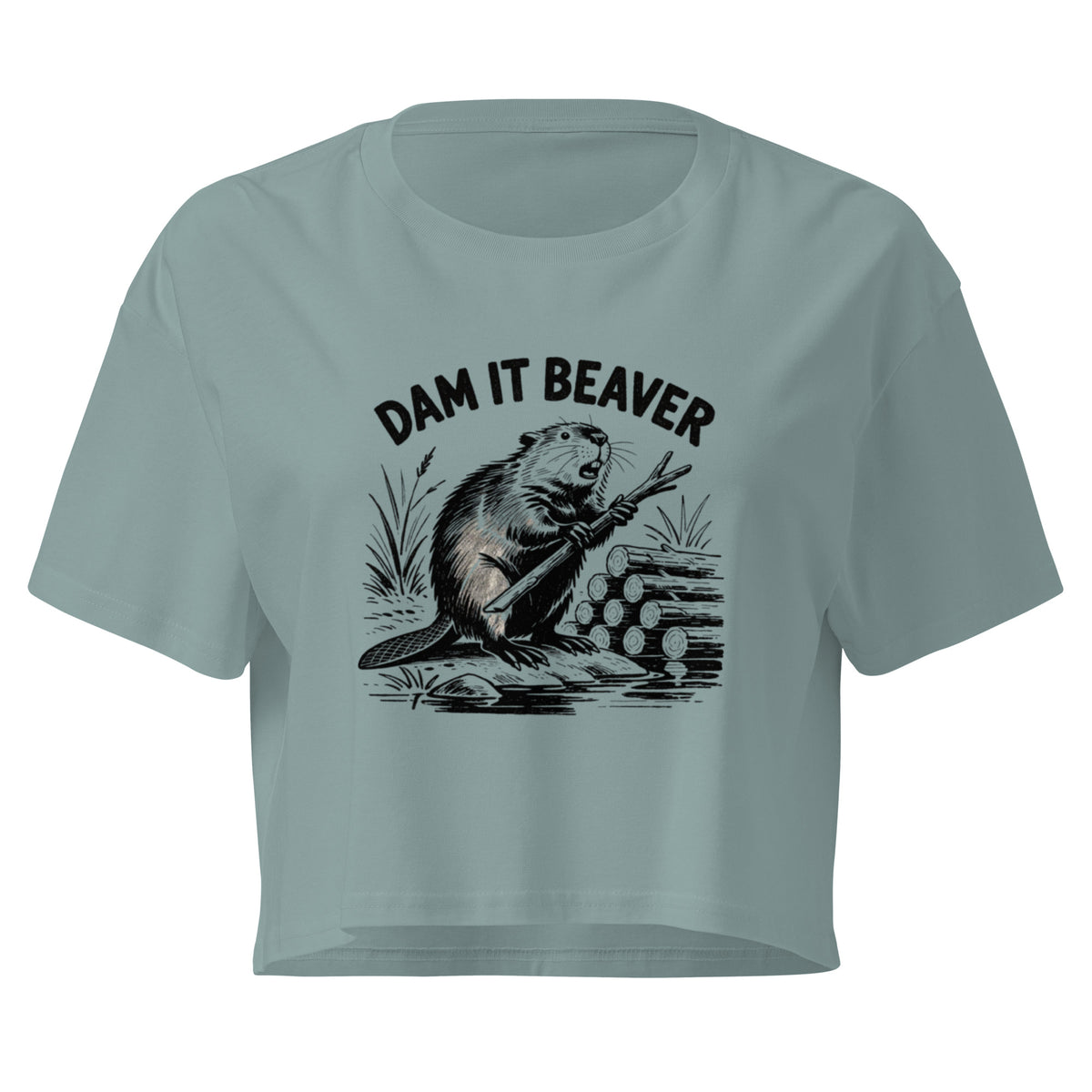 Dam It Beaver Relaxed Crop Top