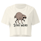 Jimothy: Stay Weird Relaxed Crop Top - Natural