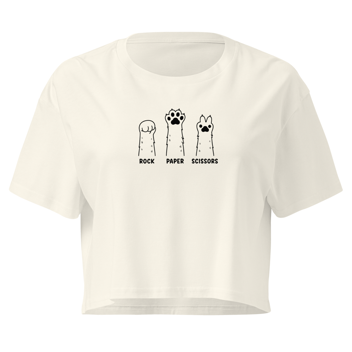 Rock Paper Scissors Relaxed Crop Top - Natural