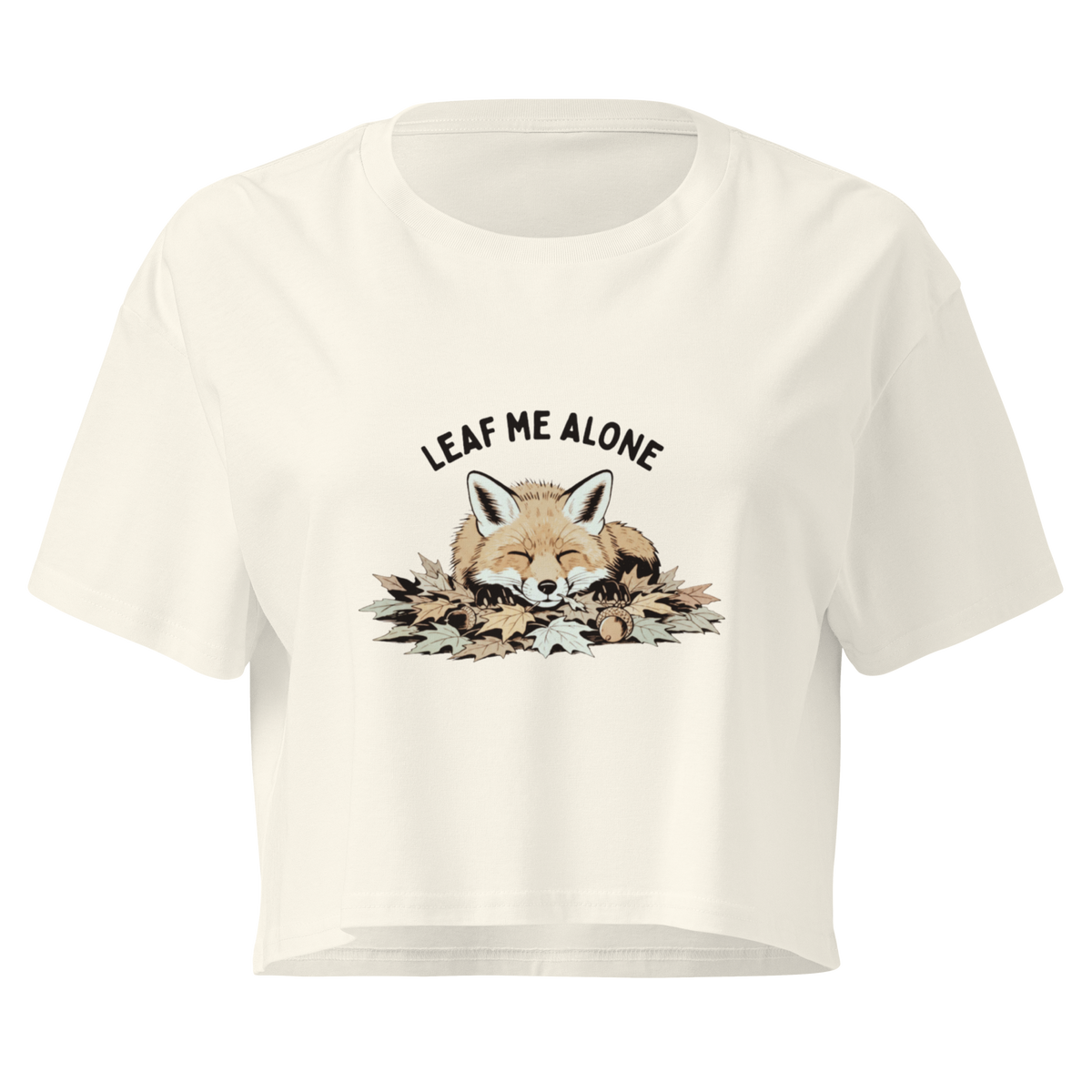 Leaf Me Alone (Fox) Relaxed Crop Top