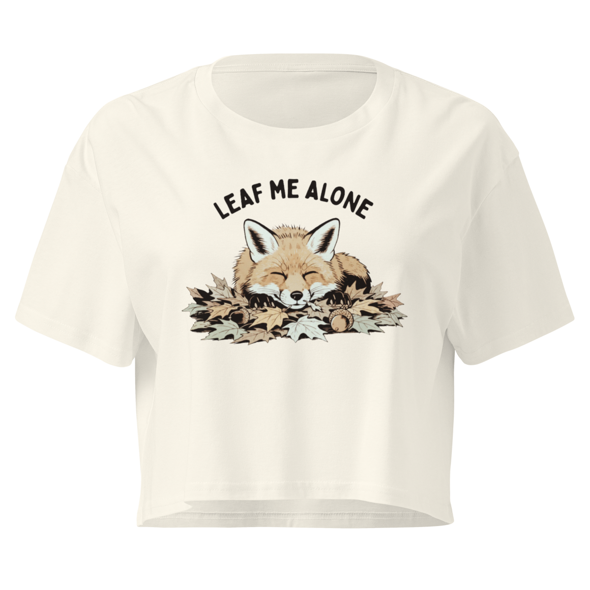 Leaf Me Alone (Fox) Relaxed Crop Top