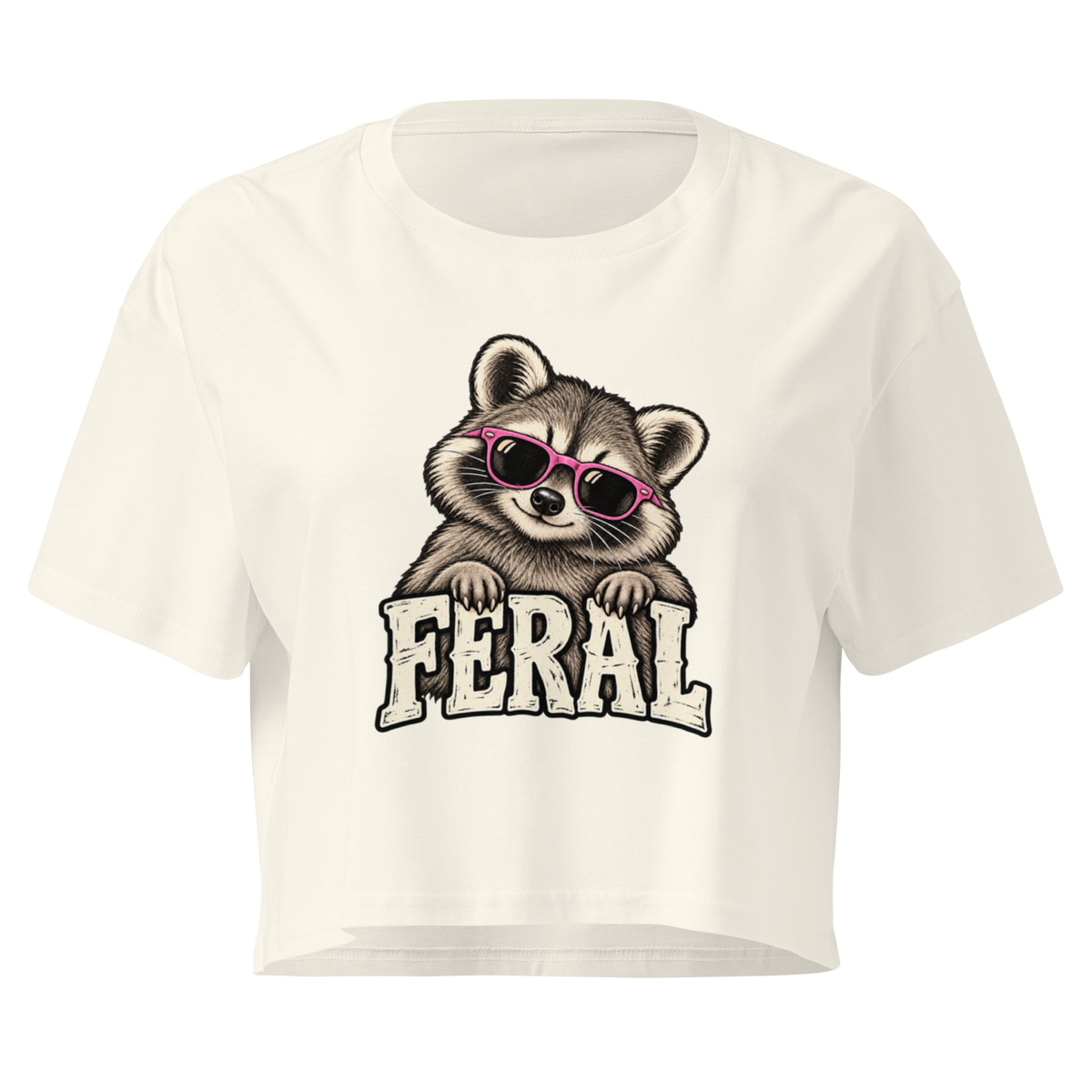 Feral Raccoon Relaxed Crop Top