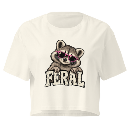 Feral Raccoon Relaxed Crop Top