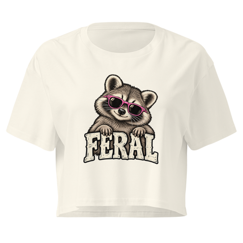 Feral Raccoon Relaxed Crop Top