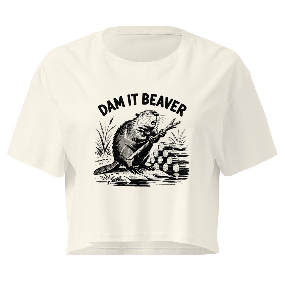 Dam It Beaver Relaxed Crop Top