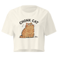 Chonk Cat Crop Top in Natural, front