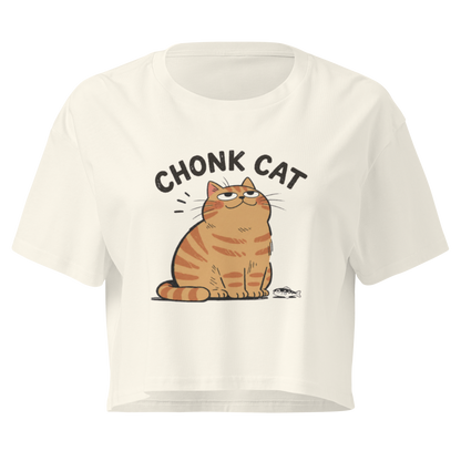 Chonk Cat Crop Top in Natural, front