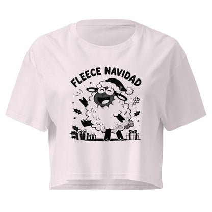 Fleece Navidad Crop Top in Orchid, front