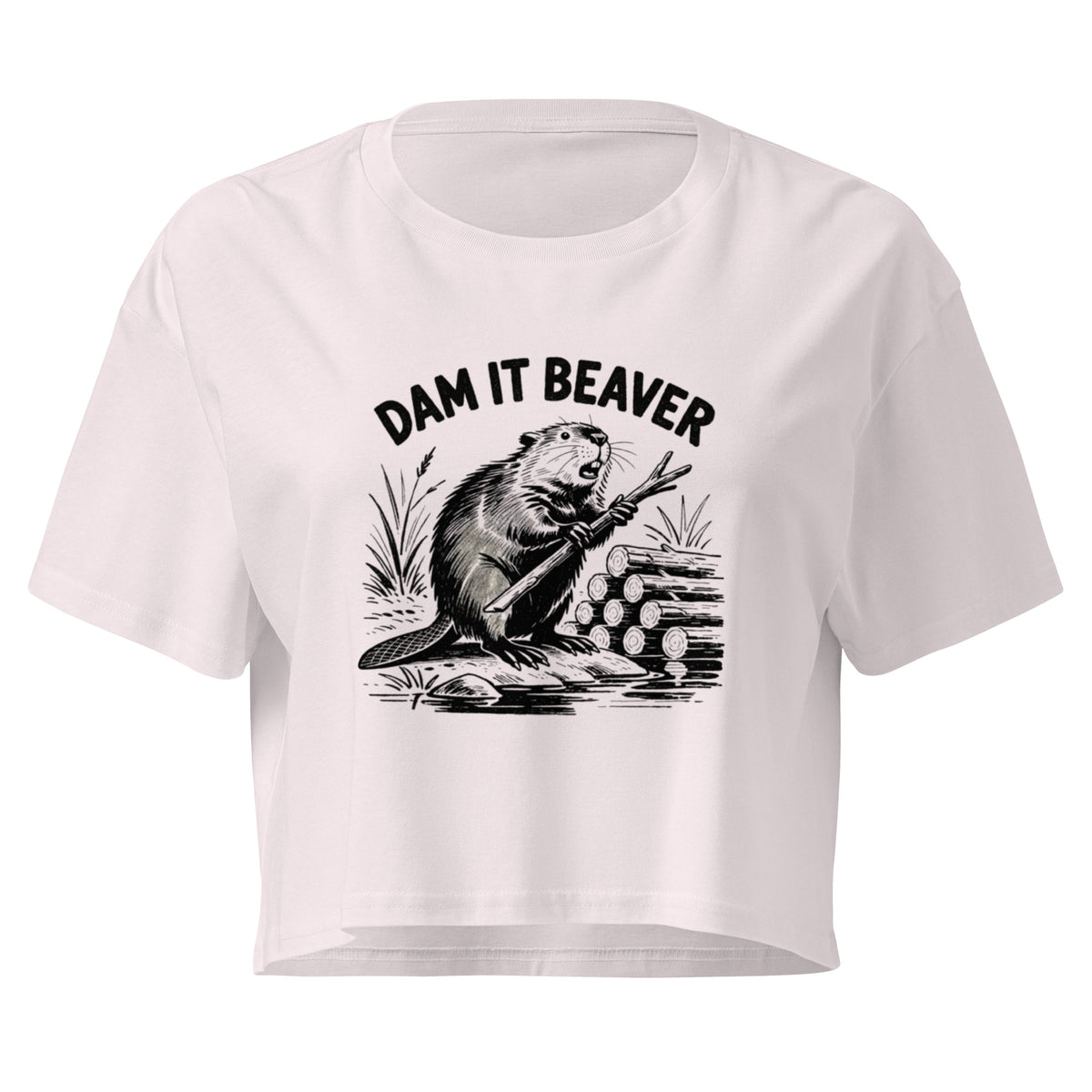 Dam It Beaver Relaxed Crop Top