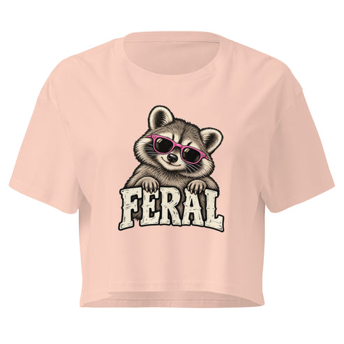Feral Raccoon Relaxed Crop Top