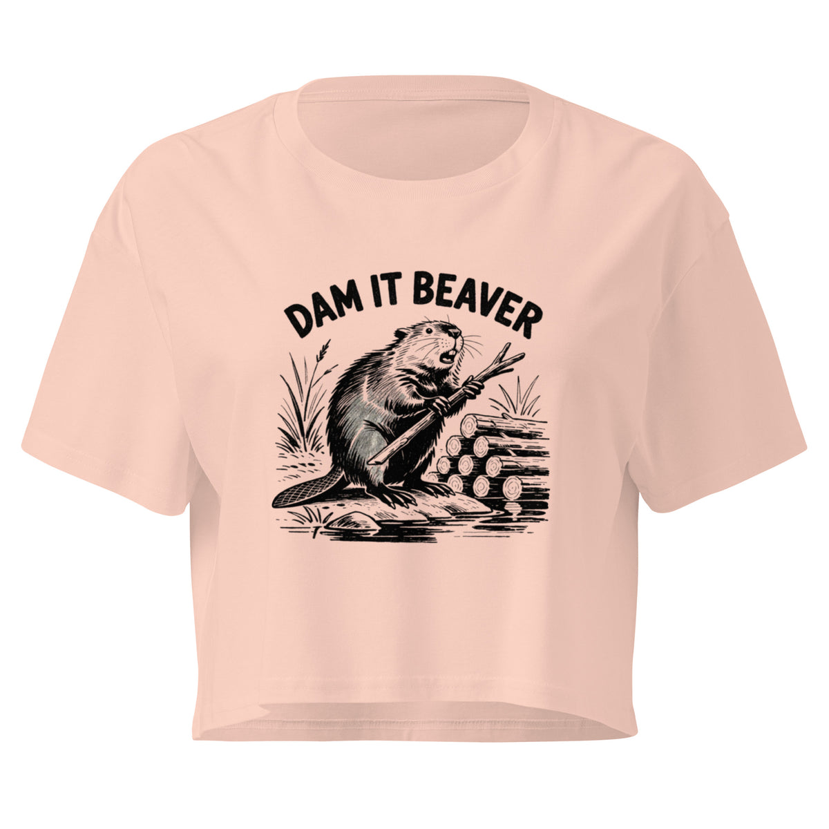 Dam It Beaver Relaxed Crop Top