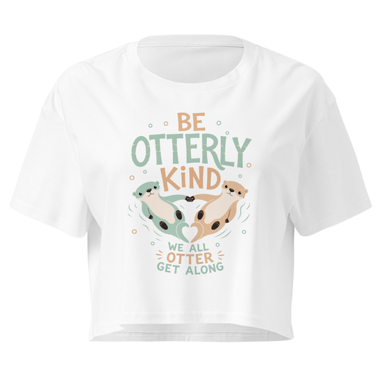 Be Otterly Kind Relaxed Crop Top - White