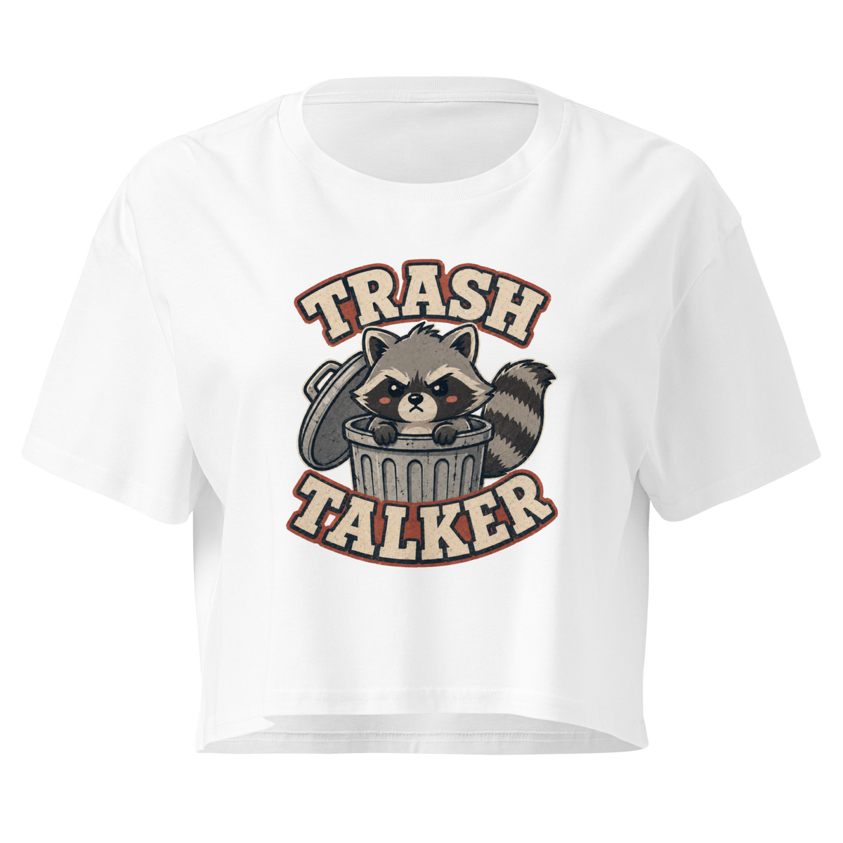 Trash Talker Relaxed Crop Top - White