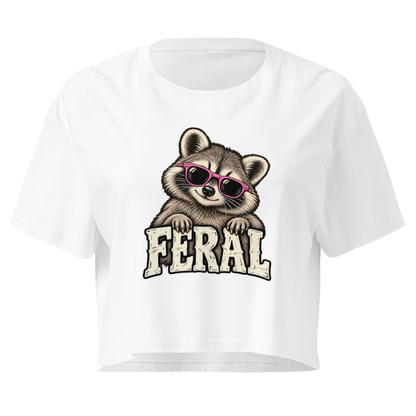 Feral Raccoon Relaxed Crop Top