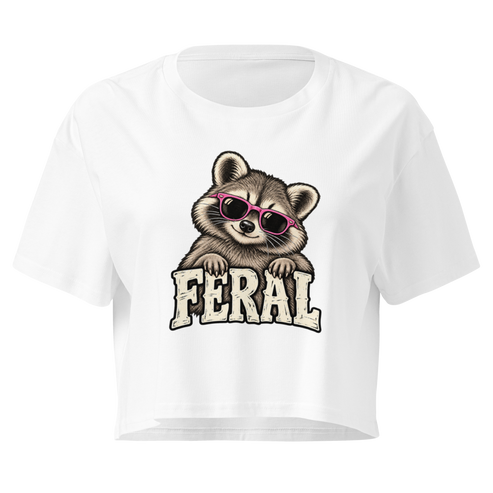 Feral Raccoon Relaxed Crop Top