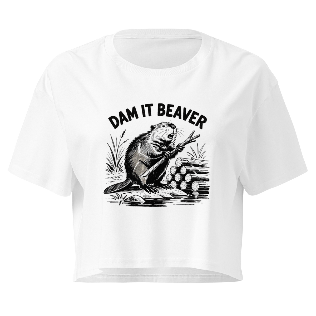Dam It Beaver Relaxed Crop Top