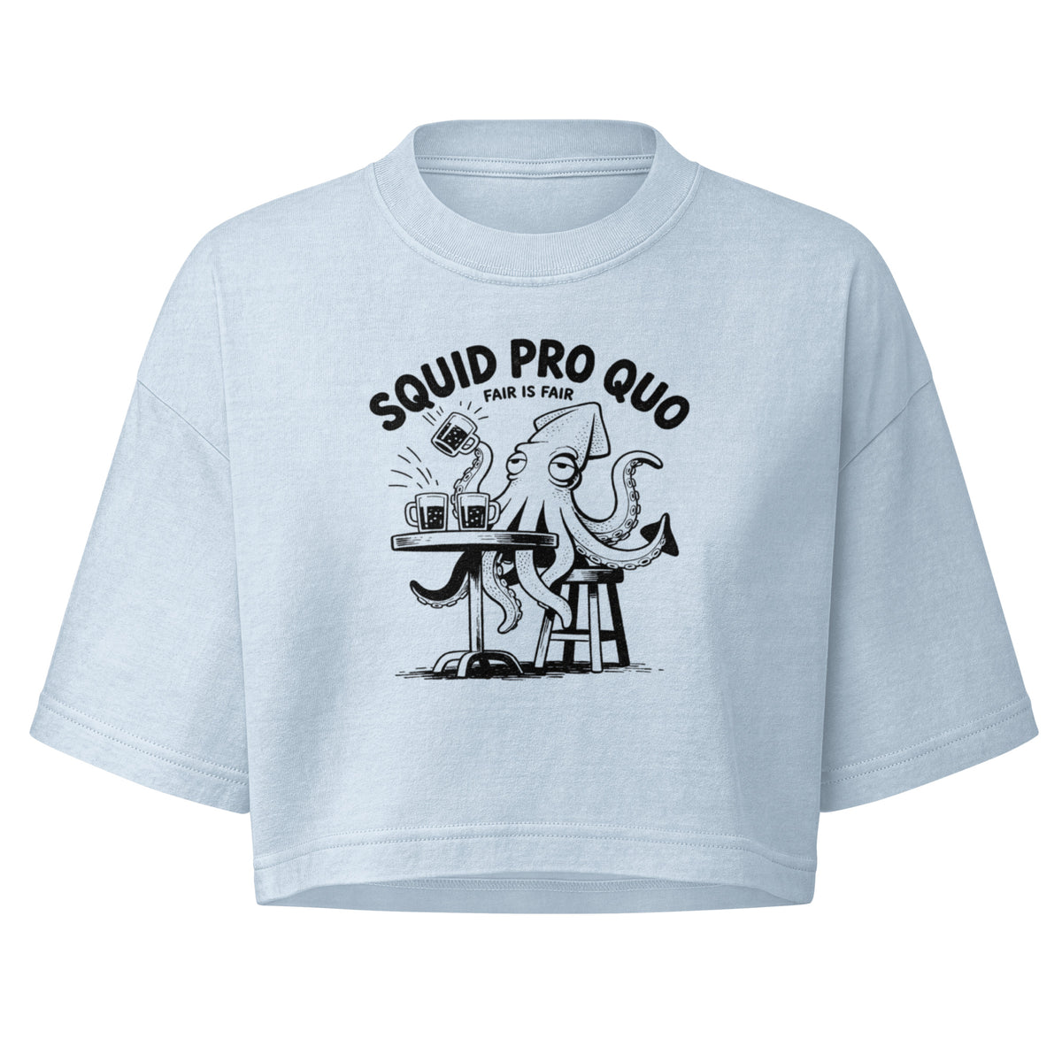 Squid Pro Quo Boxy Crop Top