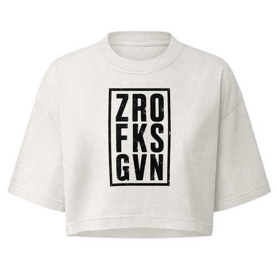 ZRO FKS GVN Boxy Crop Top - Vintage White