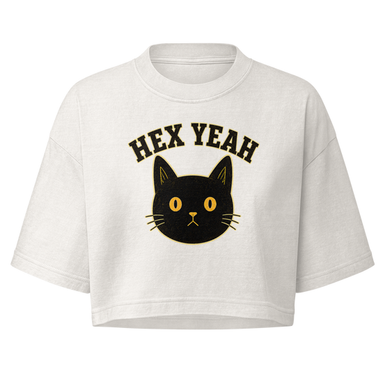 Hex Yeah Boxy Crop Top - Vintage White