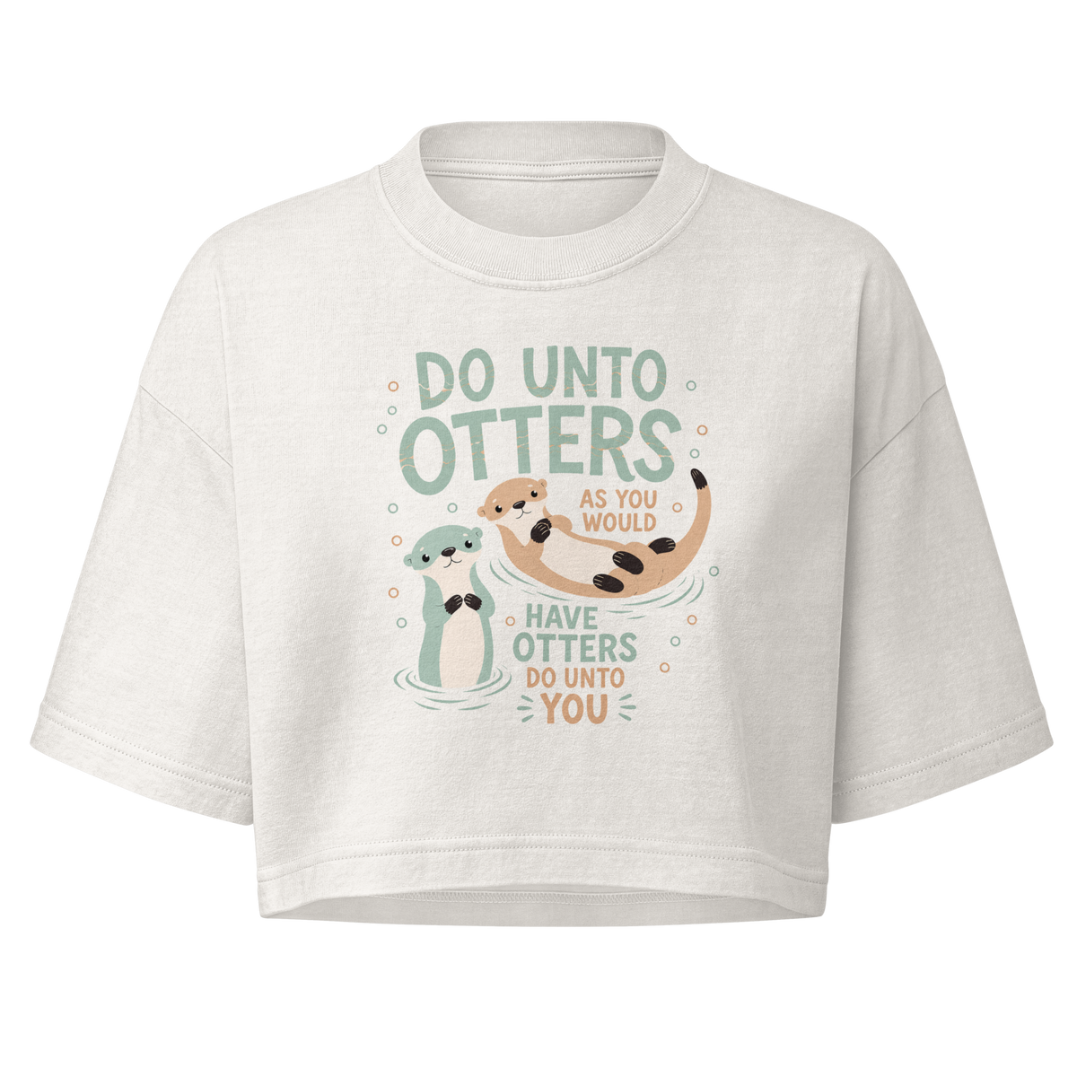 Do Unto Otters Boxy Crop Top - Vintage White