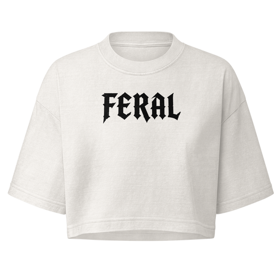 FERAL Boxy Crop Top - Vintage White