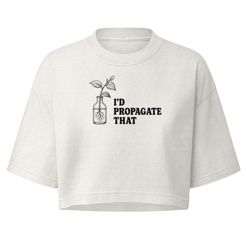 I'd Propagate That Boxy Crop Top - Vintage White