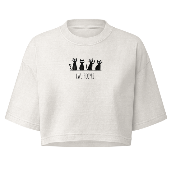 Ew, People Boxy Crop Top - Vintage White