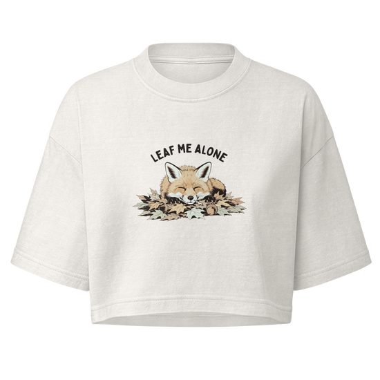 Leaf Me Alone (Fox) Boxy Crop Top