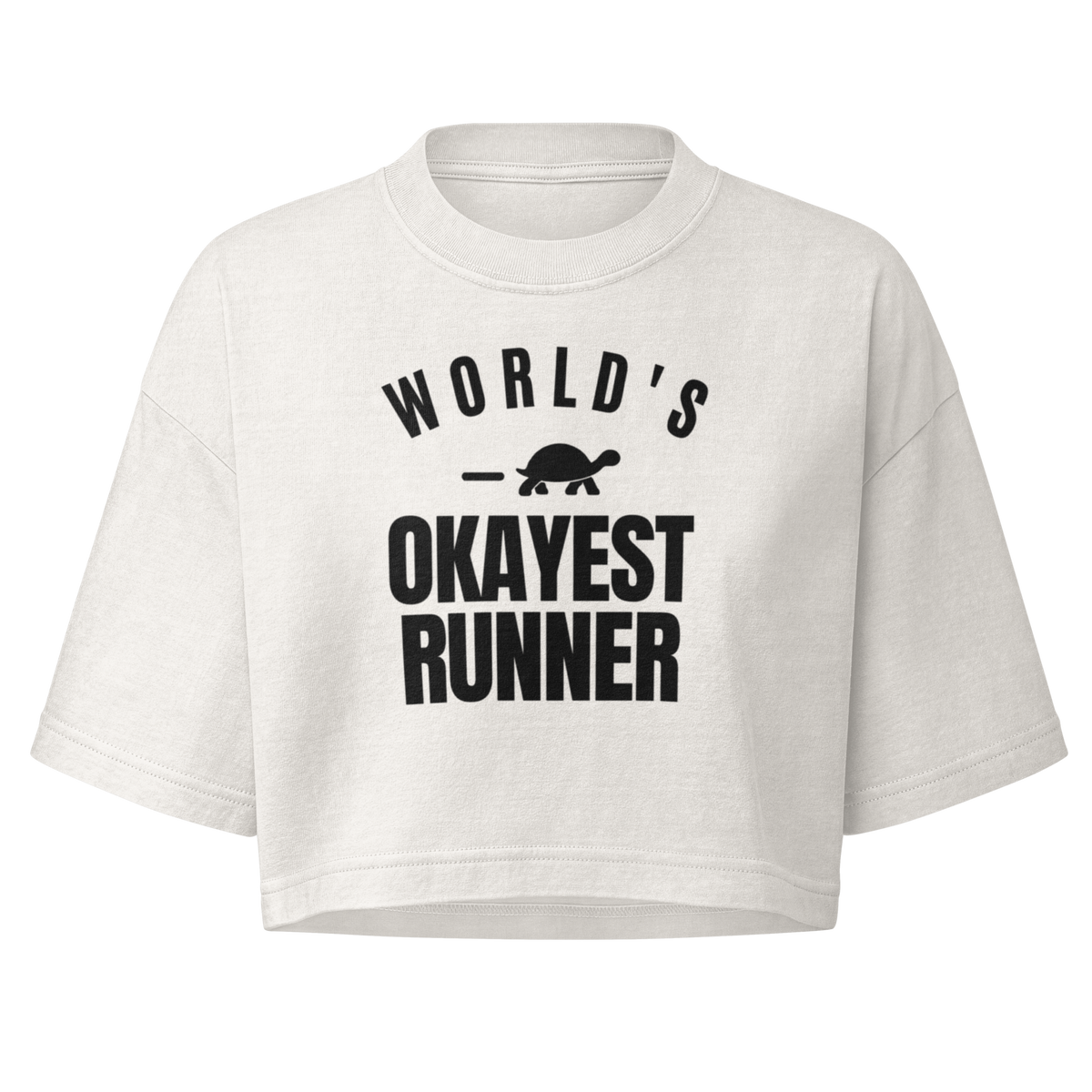 World's Okayest Runner Boxy Crop Top