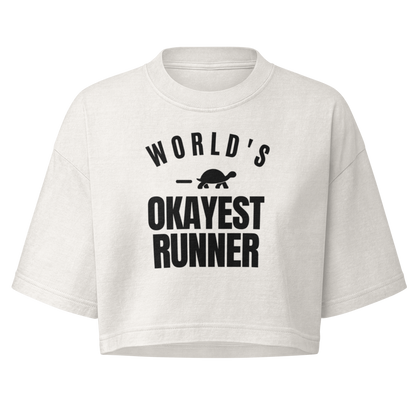World's Okayest Runner Boxy Crop Top