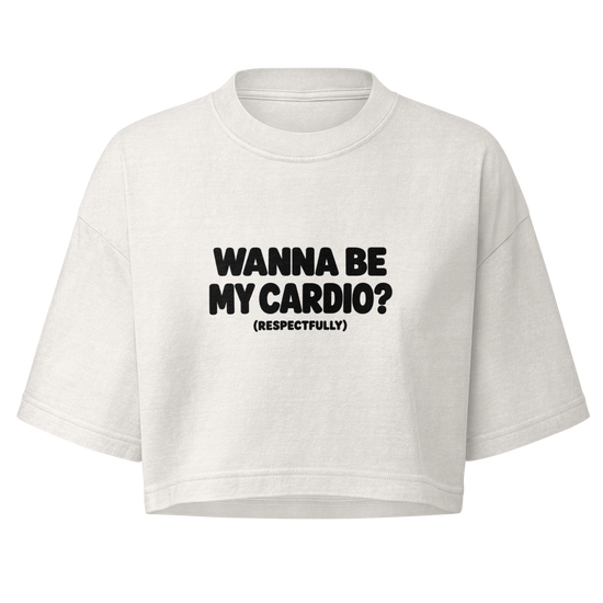 Wanna Be My Cardio? Boxy Crop Top