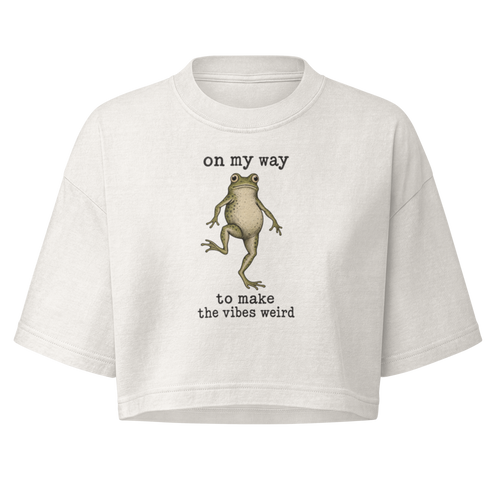 On My Way to Make the Vibes Weird Boxy Crop Top