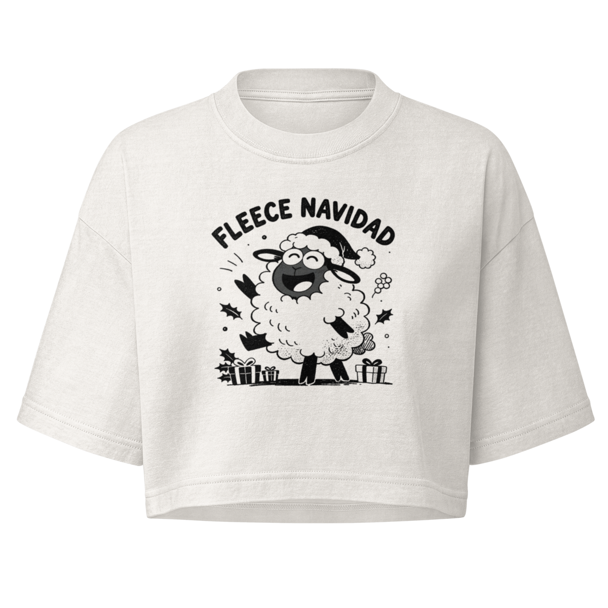 Fleece Navidad Boxy Crop Top