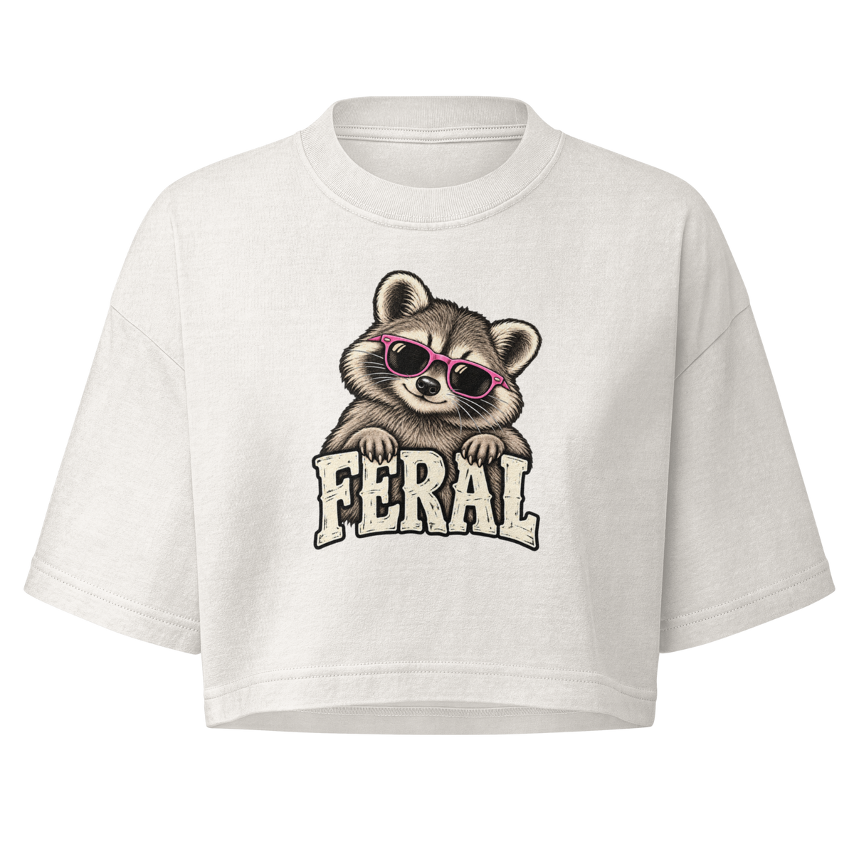 Feral Raccoon Boxy Crop Top