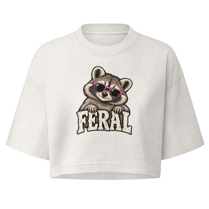 Feral Raccoon Boxy Crop Top
