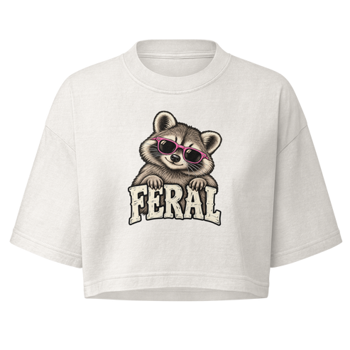 Feral Raccoon Boxy Crop Top