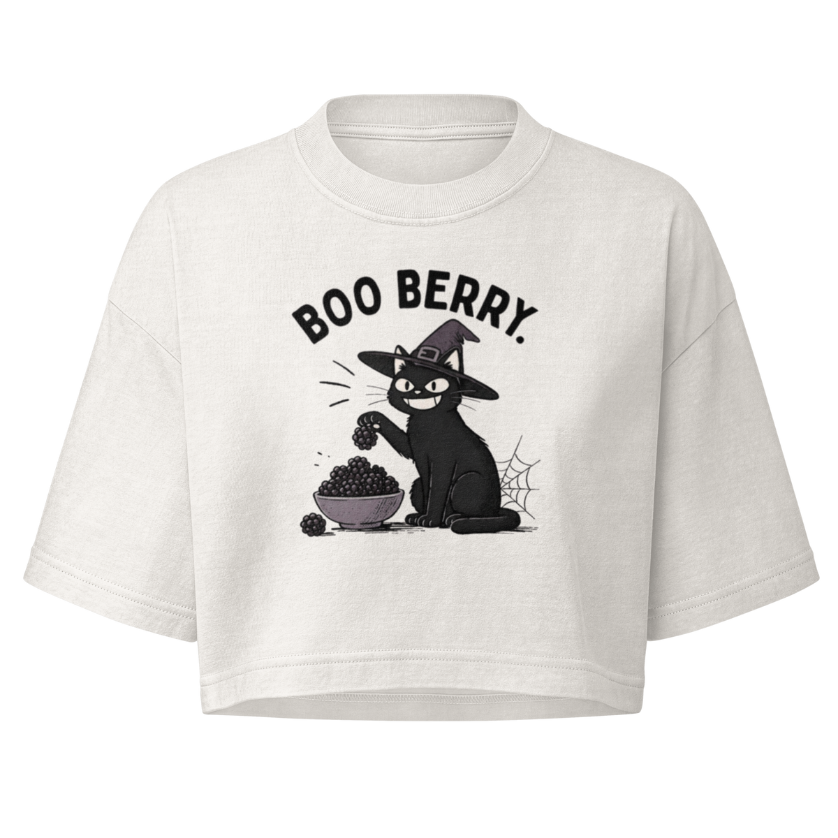 Boo Berry Crop Top in Vintage White, front