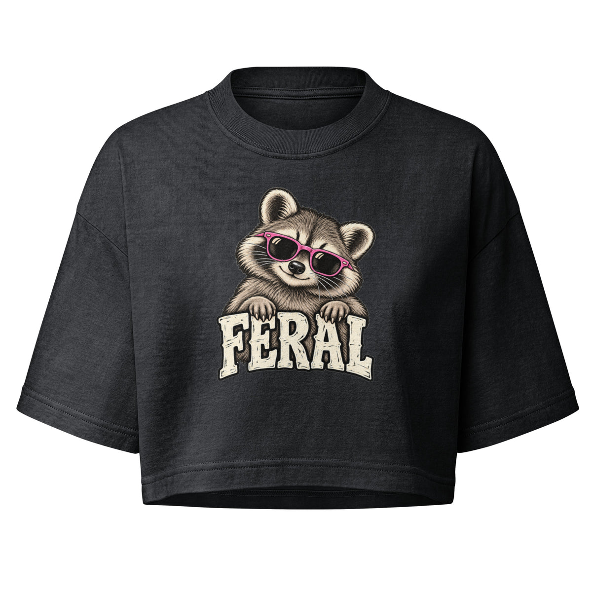 Feral Raccoon Boxy Crop Top