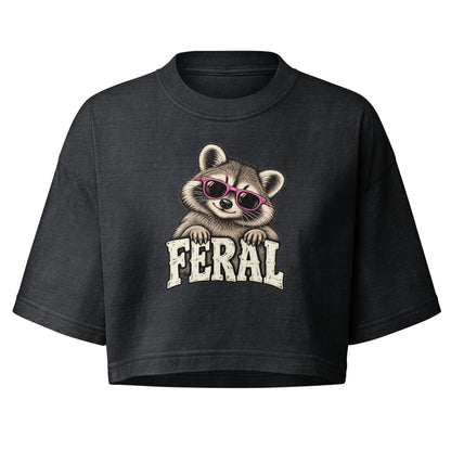 Feral Raccoon Boxy Crop Top
