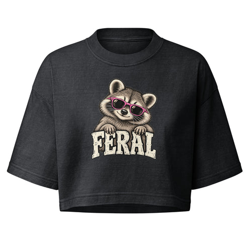 Feral Raccoon Boxy Crop Top